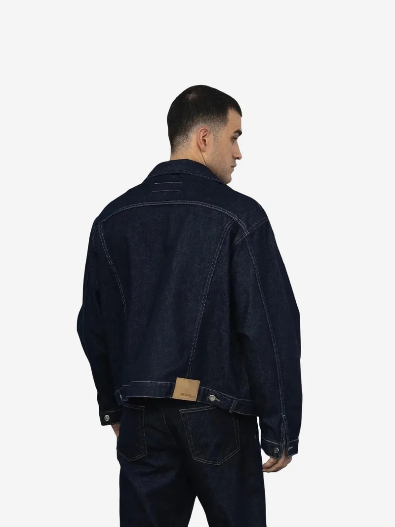 Giesto Navy Blue GIESTO Denim Jacket with Pockets for Men | Best Price UAE